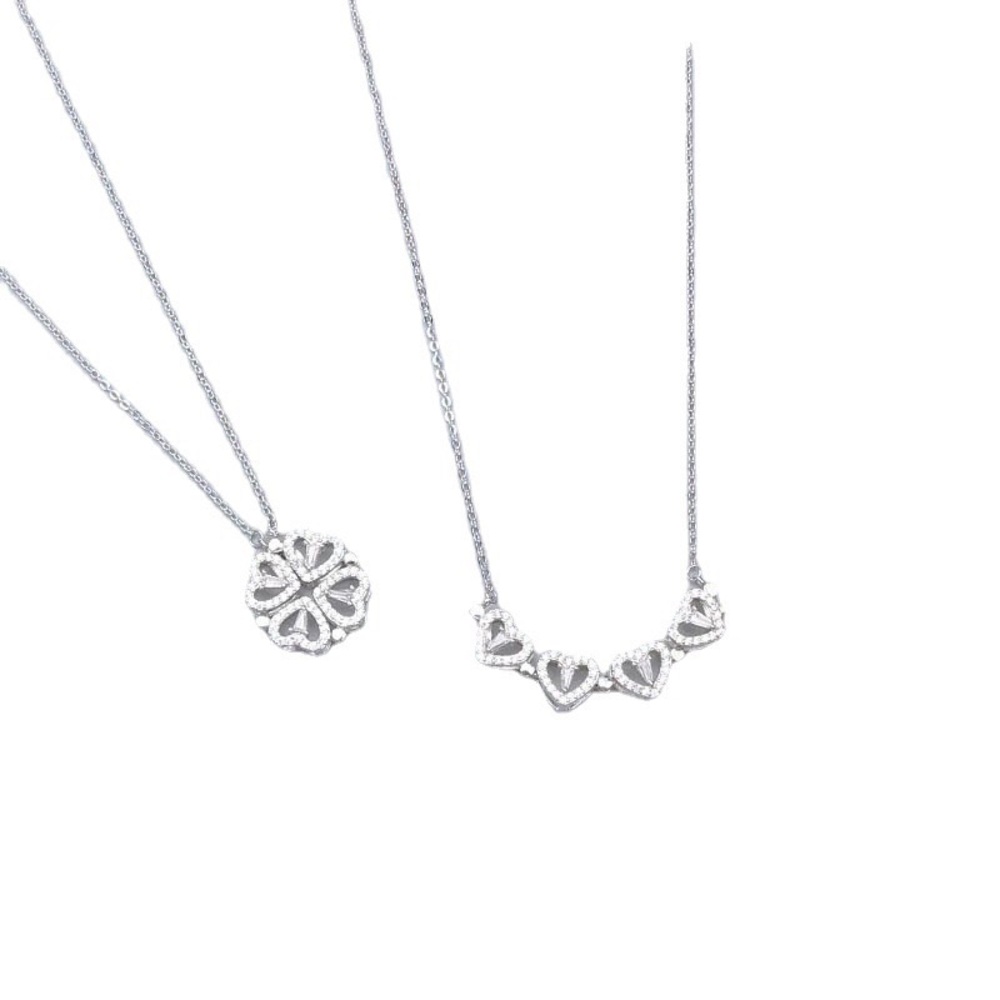 New Sterling Silver S925  four-leaf Clover Pendant one ornament two wear